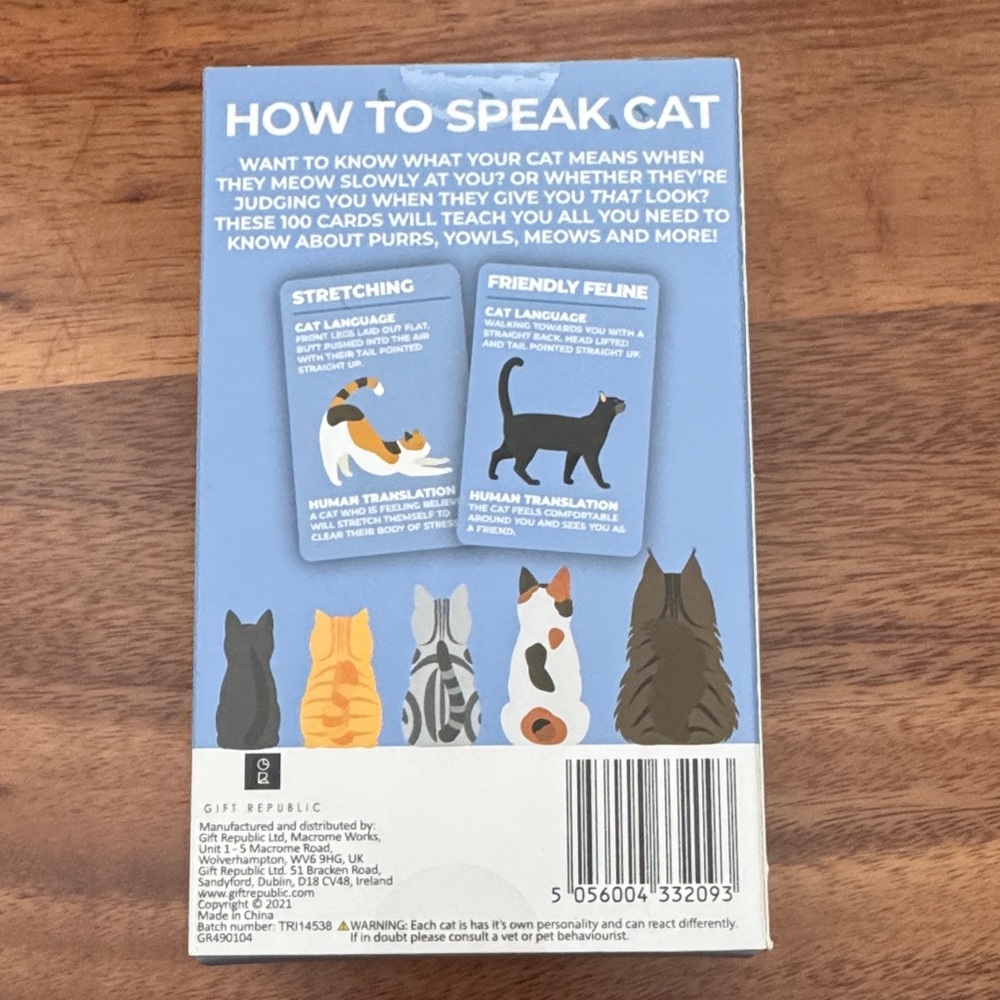 Cat Language Card Set - Picture 2 of 2